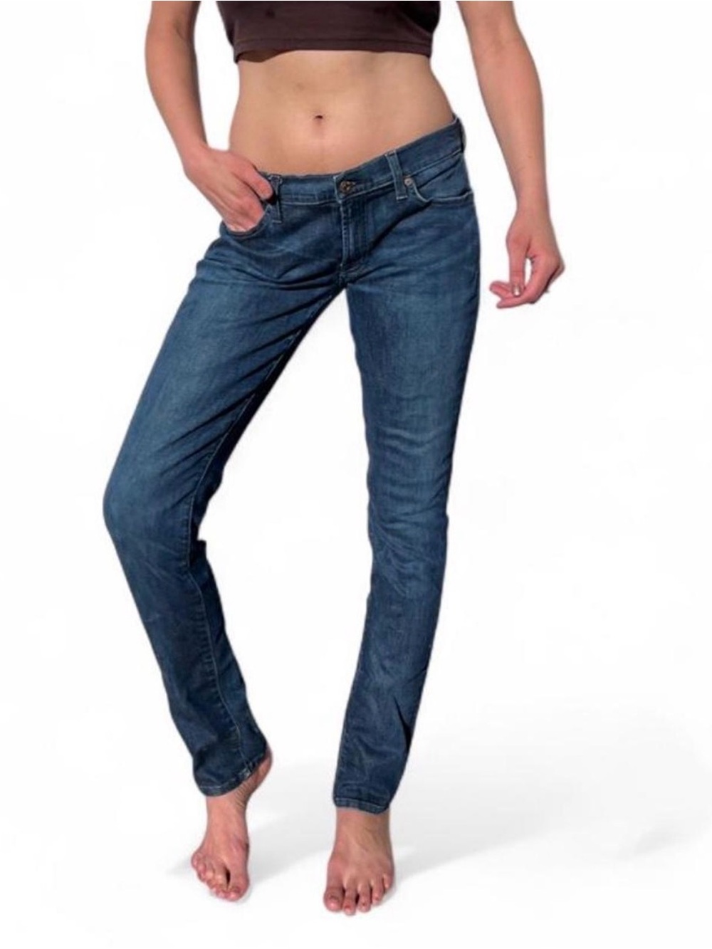 7 for all mankind indigo wash Low Rise  “ roxanne” jeans